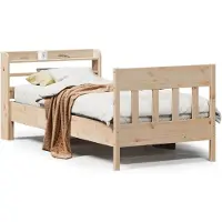 vidaXL Massivholzbett ohne Matratze 75x190 cm Kiefernholz