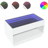 vidaXL Couchtisch mit Infinity-LED Weiß 90x50x50 cm
