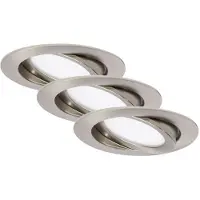 Briloner LED Einbauleuchten 3er Set schwenkbar IP23 7W silber Kunststoff