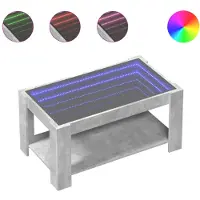 vidaXL LED-Couchtisch Betongrau 93x53x45 cm Holzwerkstoff