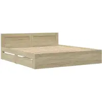 vidaXL Bettgestell mit Kopfteil Sonoma-Eiche 200x200 cm Holzwerkstoff