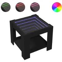vidaXL LED-Couchtisch Schwarz 53x53x45 cm Holzwerkstoff