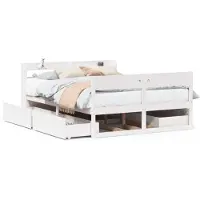 vidaXL Massivholzbett ohne Matratze Weiß 135x190 cm Kiefernholz