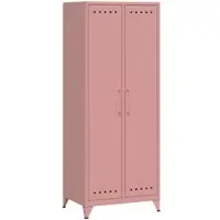Bisley Fern Maxi Kleiderschrank aus Metall | Metallschrank im Retro-Instustrial Design in pastellpink