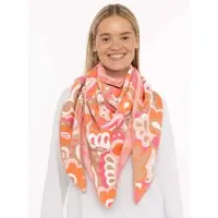 Zwillingsherz Dreieckstuch "Paisley all over", Damen, bunt (orange pink beige), Strick, Materialmix, gemustert, mehrfarbig, Modetücher Dreieckstuch, modisches Muster, Strick, wärmend