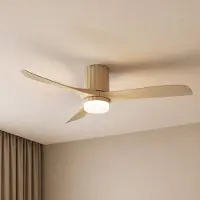 LUCANDE LED-Deckenventilator Novri, beige, Ø 132 cm, CCT Novri, creme / amber, für Wohn- / Esszimmer, Modern