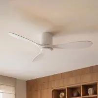 LUCANDE Deckenventilator Solenus, weiß, Ø 134 cm, leise Solenus, weiß / opal, für Wohn- / Esszimmer, Kunststoff, Modern
