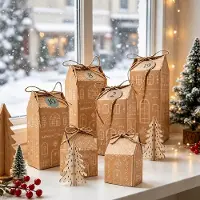 Dripio Adventskalender-Häuschen, 24 Stück, handbemalt, DIY-Set