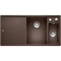 BLANCO Granitspüle "AXIA III 6 S-F", braun (cafe), B:50cm H:19cm T:99cm, Verbundwerkstoff, Küchenspülen, Granitspüle, inklusive gratis Glasschneidebrett und Edelstahl-Schale