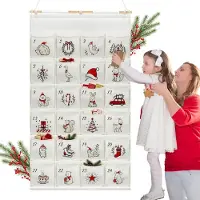 Dripio Stoff-Adventskalender 130x70 cm, 24 Fächer, rot-weiß