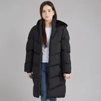 Board Angels Mädchen - Wattierte Lange Kapuzenjacke - Schwarz