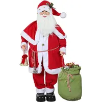 HOMCOM WEIHNACHTSMANN 1,4 m mit Geschenk- und Weihnachtsglocken, Soundfunktion