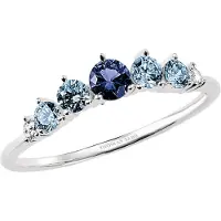 Thomas Sabo Fingerring "Midnight Sky Ring Silber" Gr. 56, blau (silberfarben, weiß, blau), Fingerringe, Damen, 56, Silber 925 (recycelt), Fingerring, mit Zirkonia (synth.), Glas-Keramik Stein