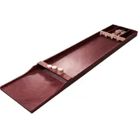 Cougar Shuffleboard Classic aus Holz in Turniergröße, Dunkelbraun | Shuffleboard / Sjoelbak 200 x 40 cm mit 30 Shuffleboard-Scheiben | Klassisches Spiel | Wettkampfgröße
