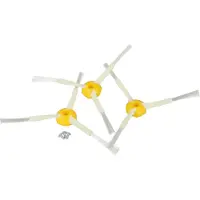 123accu 3x Seitenbürste kompatibel mit iRobot Roomba 532, 530, 531, 500, 510, 520, 534, 535, 500-Serie Saugroboter - Reinigungsbürsten Set, weiß, 3-armig