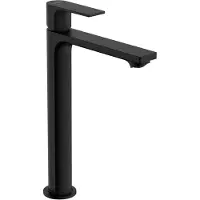 Hansgrohe Rebris E Einhebel-Waschtischarmatur, 240 CoolStart, wassersparend, für Waschschüsseln, mit Ablaufgarnitur, Ausladung 169 mm, 72591670, Farbe: Mattschwarz
