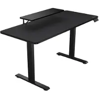 Cougar Schreibtisch E-Star 140, Gerade, Rechteckige Form, Gaming, Schwarz, Schwarz, Schwarz
