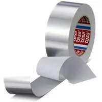 TESA 60632 Alu Aluminiumklebeband mit Liner, 50 m x 50 mm, silber-matt | 1 Rolle