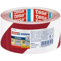 TESA PREMIUM Markierklebeband, 66 m x 50 mm, rot-weiß | 1 Rolle