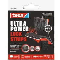 TESA Ultra Power Lock Klettstreifen, 0,2 m x 25 mm, schwarz | 1 Rolle