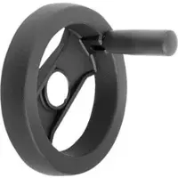 Kipp 2-Speichenhandrad D1=159 Passbohrung D2=16H7 Polyamid schwarz