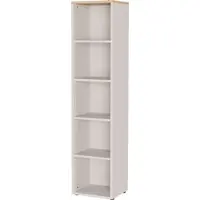 Germania Aktenregal "Lissabon", weiß (kaschmir, lindberg, eiche, nachbildung), B:45cm H:197cm T:40cm, Holzwerkstoff, Regale, Aktenregal, Verstellbare Einlegeböden