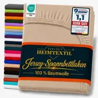 EXKLUSIV HEIMTEXTIL Marke Jersey Spannbettlaken 140-160x200 cm Sand