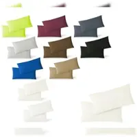 EXKLUSIV HEIMTEXTIL Kissenhülle Kissenbezug Doppelpack mit Reißverschluss hochwertige Jersey Qualität Natur 40 x 80 cm