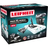 Leifheit Set Wischtuchpresse Profi XL Black mit Rollen und Bodenwischer, für alle glatten Böden