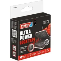 TESA Ultra Power Lock Klettband, 1 m x 25 mm, schwarz | 1 Rolle