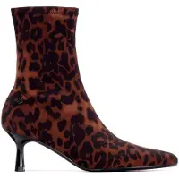 Xti für Damen. 14470201-LEOPARDO Stiefelette 144702 braun (37), 3 bis 5 cm, Reißverschluss, Lässig, Tierdruck