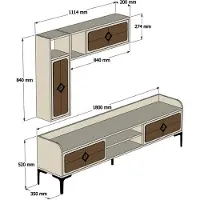 Skye Decor , Samba - Walnut, TV-Einheit, Nussbaum, 100 % MELAMINBESCHICHTETE SPANPLATTEN, 180 x 35 x 52 cm