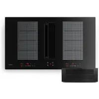 Klarstein ChefFusion Induktionskochfeld mit Dunstabzug | 4 Kochzonen | 7200 W | 504,3 m3/h | 90 cm Schwarz