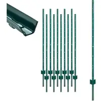 TRUTZHOLM 10x U-Profil Zaunpfosten 152 cm Stahl pulverbeschichtet
