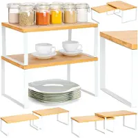 Gockowiak Set mit 2 GINGER Bambusregalen, weiß, handgefertigt