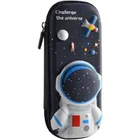 Merkloos Federmäppchen 3D Astronaut, groß, schwarz, für Schule