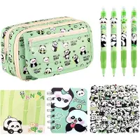 Merkloos Federmäppchen mit Cartoon-Motiv, Nylon, 2 Fächer, für Schule