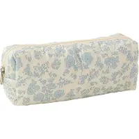 Merkloos Federmäppchen mit Blumenmuster, weich gepolstert, 19 x 8 x 6 cm, für Schule und Büro