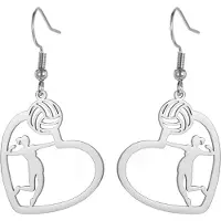Merkloos Ohrhänger Volleyballspieler, ornamentales Design, sportliche Schmuck, für Volleyballfans