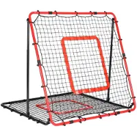 Merkloos Rebounder Netz, doppelseitig, 1,2 x 1,2 m, verstellbare Winkel, für Fußballtraining