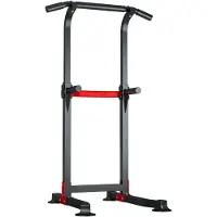 Merkloos Power Tower Dip Station mit verstellbarer Höhe, Antirutsch-Pads, max. 150 kg, für Krafttraining