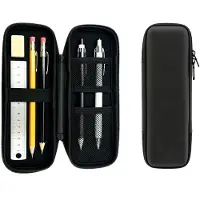 Merkloos Kleines Etui mit harter Schale, praktische Fächer, 21 x 7,5 x 3 cm, für Schule und Büro