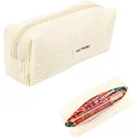 Merkloos Federmäppchen Cordstoff, große Kapazität, 6x19x7 cm, mit Reißverschluss, für Schule und Büro
