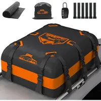 Merkloos Dachbox faltbar, 566 Liter, 1000D wasserfest, mit Antirutschpolstern, 10 Gurten, für Auto ohne/mit Dachträger
