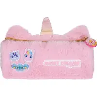 Merkloos Federmäppchen Plüsch Einhorn, rund, 20x8x8 cm, für Schule und Kinder