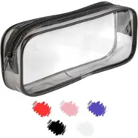 Merkloos Schreinetui transparent, wasserfestes PVC, geräumig, 1 Stück, für Schule und Büro