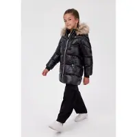 MINOTI Wintermantel Schwarz Gr. 152 für Mädchen