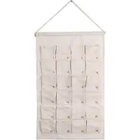 Dripio Stoff-Adventskalender, 67x42 cm, 24 Taschen, weiß, hängend