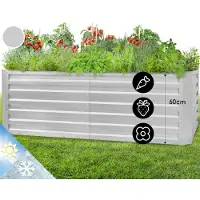 Blumfeldt Hochbeet aus Metall, Wetterfestes Stahl-Hochbeet für Balkon & Garten, Rostfreies Hochbeet Verzinkt, Freistehende Hochbeete 200x60x100 cm, 1200L Pflanzkübel Groß für Blumen, Obst, Gemüse