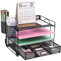 Merkloos Desktop-Datei-Organizer mit 4 Schubladen - Platzsparender Bürohalter